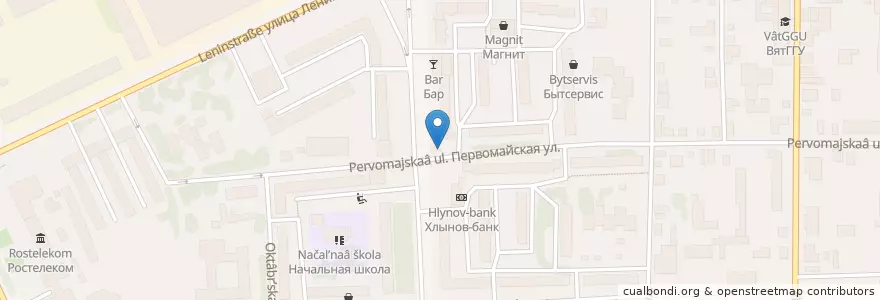 Mapa de ubicacion de Мираж en Rusia, Приволжский Федеральный Округ, Óblast De Kírov, Городской Округ Вятские Поляны.