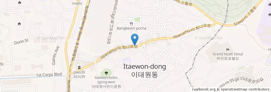Mapa de ubicacion de Coffee Smith en 대한민국, 서울, 용산구, 용산2가동, 이태원2동.