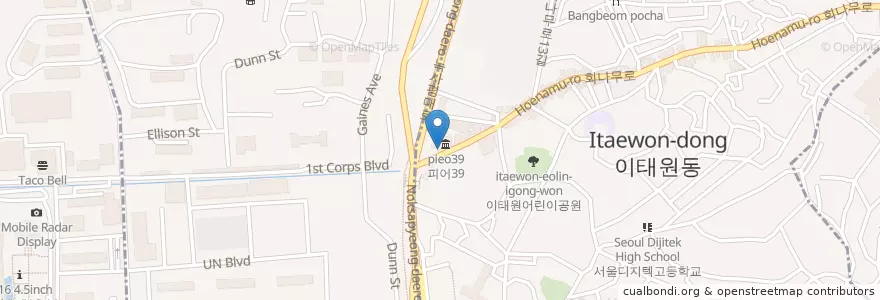 Mapa de ubicacion de Marine Coffee en Coreia Do Sul, Seul, 용산구, 용산2가동.
