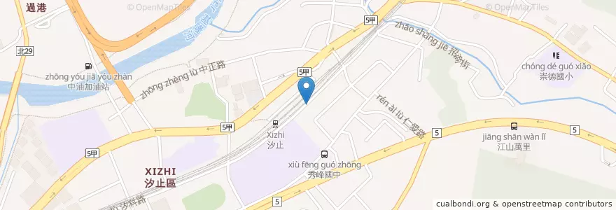 Mapa de ubicacion de Xizhi Railway Station Parking Lot en Taiwan, New Taipei, Xizhi District.