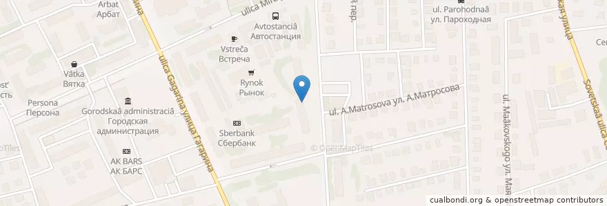 Mapa de ubicacion de Россельхозбанк en Russie, District Fédéral De La Volga, Oblast De Kirov, Городской Округ Вятские Поляны.