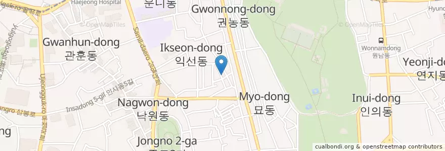 Mapa de ubicacion de Caligari Brewing en Corée Du Sud, Séoul, 종로구, 종로1·2·3·4가동.