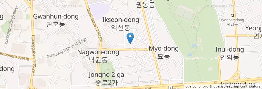 Mapa de ubicacion de Nogari Super en 대한민국, 서울, 종로구, 종로1·2·3·4가동.