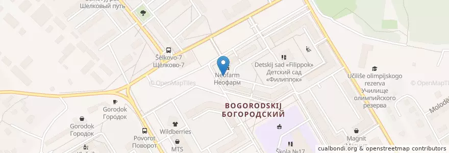 Mapa de ubicacion de Планета здоровья en Rusland, Centraal Federaal District, Oblast Moskou, Городской Округ Щёлково.