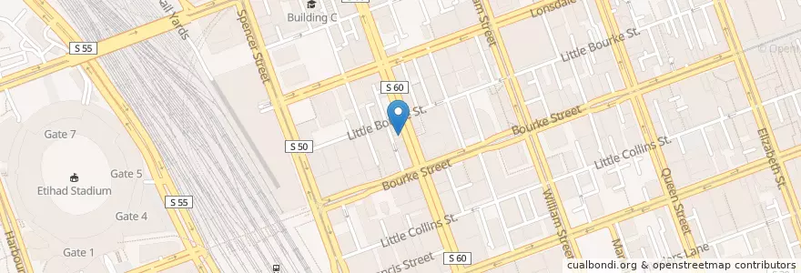 Mapa de ubicacion de Hanabishi Japanese Restaurant en Australien, Victoria, City Of Melbourne.