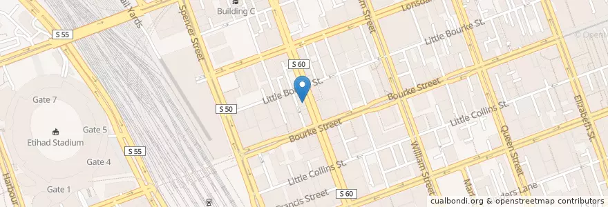 Mapa de ubicacion de King Jons Souvlaki Bar en Australien, Victoria, City Of Melbourne.