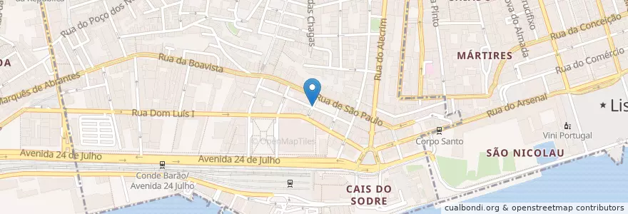 Mapa de ubicacion de Lisboa Linda en Portugal, Área Metropolitana De Lisboa, Lissabon, Grande Lisboa, Lissabon, Misericórdia.