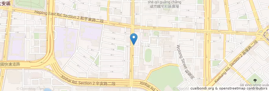 Mapa de ubicacion de 胖老爹美式炸雞 en 타이완, 신베이 시, 타이베이시, 다안 구.