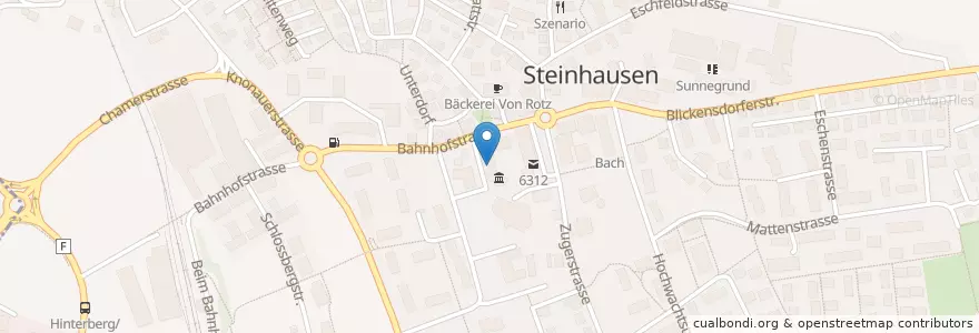 Mapa de ubicacion de Polizeidienststelle Steinhausen en سويسرا, Zug, Steinhausen.