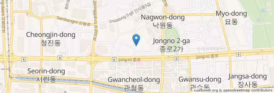 Mapa de ubicacion de 삼해집 en 韩国/南韓, 首尔, 鍾路區, 종로1·2·3·4가동.