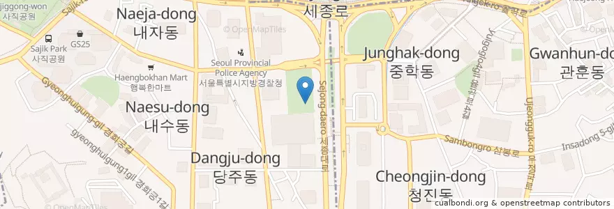 Mapa de ubicacion de Café Droptop en Coreia Do Sul, Seul, 종로구.