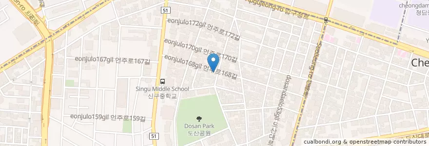 Mapa de ubicacion de Stanssy en Zuid-Korea, Seoel, 강남구, 신사동, 압구정동.
