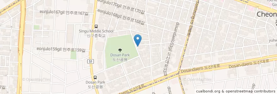 Mapa de ubicacion de Taupe en کره جنوبی, سئول, 강남구.