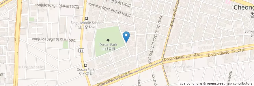Mapa de ubicacion de Test Kitchen en South Korea, Seoul, Gangnam-Gu.