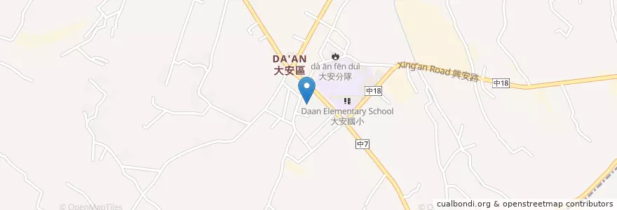 Mapa de ubicacion de 政天宮 en Tayvan, Taichung, 大安區.