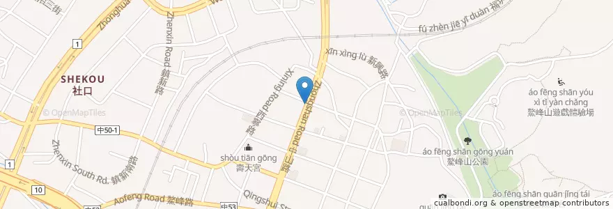 Mapa de ubicacion de 清水筒仔米糕 en Taiwan, Taichung, Qingshui District.
