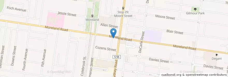 Mapa de ubicacion de Giant Little Kitchen en Avustralya, Victoria, City Of Moreland.