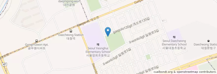 Mapa de ubicacion de 일원청소년독서실 en كوريا الجنوبية, سول, 강남구, 일원1동.