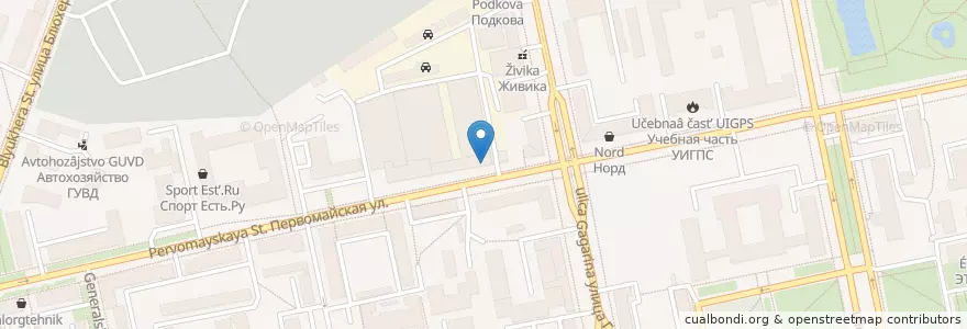 Mapa de ubicacion de кафе Майское en Russie, District Fédéral De L'Oural, Oblast De Sverdlovsk, Городской Округ Екатеринбург.
