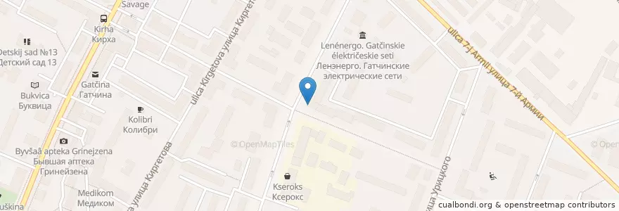 Mapa de ubicacion de Главпиво en ロシア, 北西連邦管区, レニングラード州, Гатчинский Район, Гатчинское Городское Поселение.