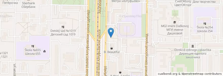 Mapa de ubicacion de Фалафель № 1 en Rusland, Centraal Federaal District, Moskou, Северо-Восточный Административный Округ, Район Бибирево.