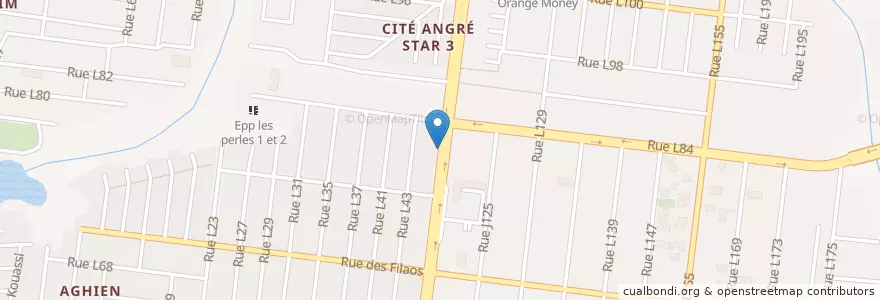 Mapa de ubicacion de Lavage auto en ساحل عاج, آبیجان, Cocody.