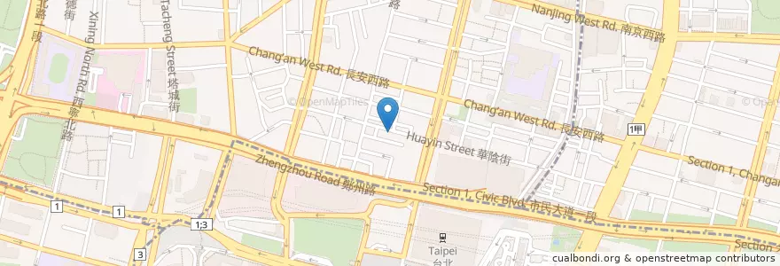 Mapa de ubicacion de 福珍排骨酥麵 en تايوان, تايبيه الجديدة, تايبيه.