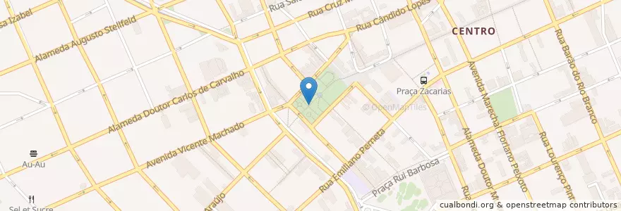 Mapa de ubicacion de Feirinha da Osório - Sazonal en ブラジル, 南部地域, パラナ, Região Geográfica Intermediária De Curitiba, Região Metropolitana De Curitiba, Microrregião De Curitiba, クリチバ.