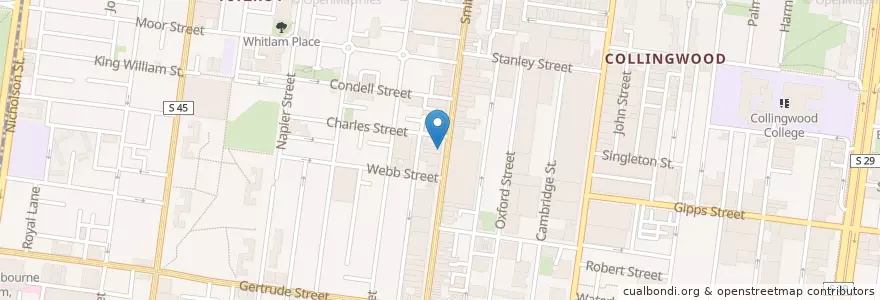 Mapa de ubicacion de The 86 en オーストラリア, ビクトリア, City Of Yarra.