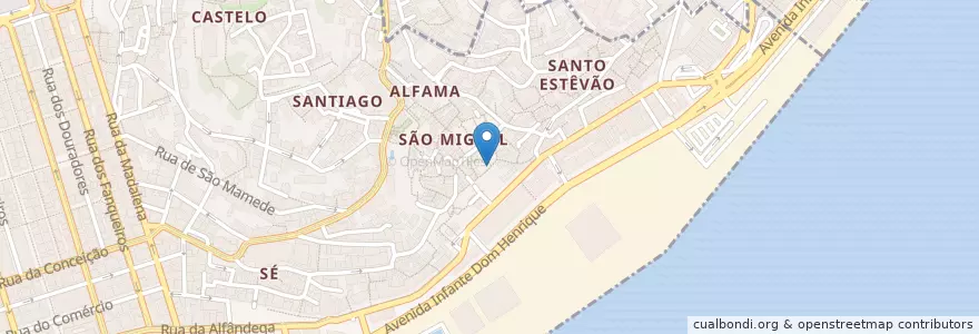 Mapa de ubicacion de Barracão de Alfama en Portugal, Lisbonne, Grande Lisboa, Lisbonne, Santa Maria Maior.
