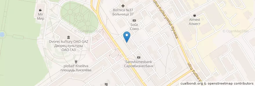 Mapa de ubicacion de ЮниКредит en Russie, District Fédéral De La Volga, Oblast De Nijni Novgorod, Городской Округ Нижний Новгород.