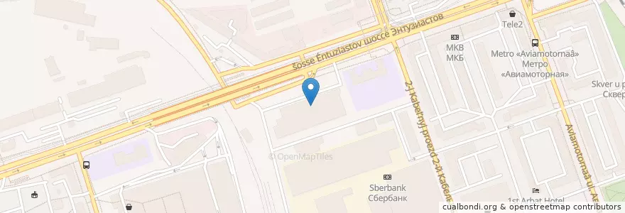 Mapa de ubicacion de Сбербанк en Rusia, Distrito Federal Central, Москва, Юго-Восточный Административный Округ, Район Лефортово.