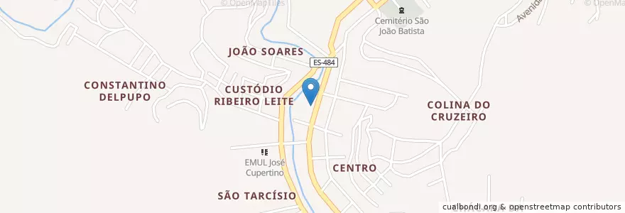 Mapa de ubicacion de Igreja Batista en Brasil, Região Sudeste, Espírito Santo, Região Geográfica Intermediária De Vitória, Microrregião Afonso Cláudio, Afonso Cláudio.