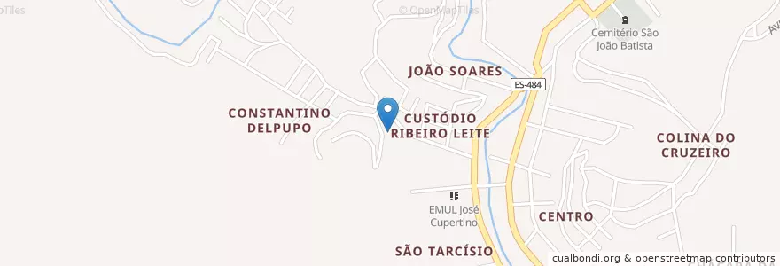 Mapa de ubicacion de Associacao Bairro boa fe en Бразилия, Юго-Восточный Регион, Эспириту-Санту, Região Geográfica Intermediária De Vitória, Microrregião Afonso Cláudio, Afonso Cláudio.