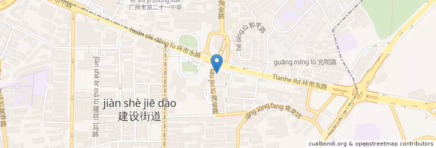 Mapa de ubicacion de inSpire English思派英语 en Cina, Guangdong, 广州市, 越秀区, 华乐街道.