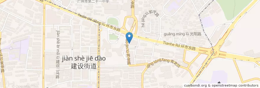 Mapa de ubicacion de 正在电影公馆 en Çin, Guangdong, 广州市, 越秀区, 华乐街道.