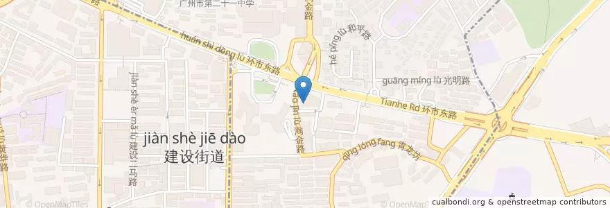 Mapa de ubicacion de 初见 The Moment en China, Provincia De Cantón, Cantón, 越秀区, 华乐街道.