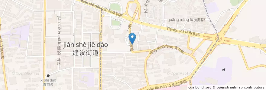 Mapa de ubicacion de 老上海馄饨 en China, Guangdong, Guangzhou, 越秀区, 华乐街道.