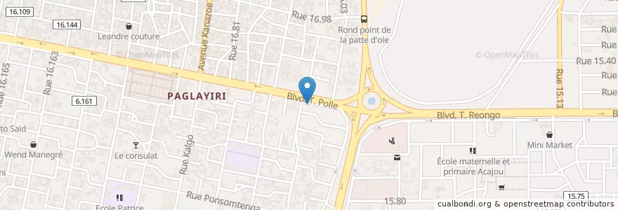 Mapa de ubicacion de IMBISS CAFÉ RESTAU en Буркина-Фасо, Центральная Область, Кадиого, Уагадугу.
