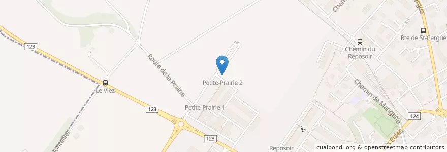 Mapa de ubicacion de Petite-Prairie 2 en Suiza, Valdia, District De Nyon, Nyon.