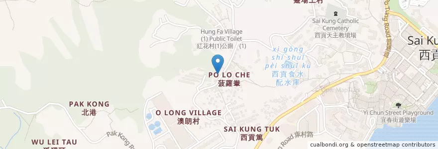 Mapa de ubicacion de 菠蘿輋路公廁 Po Lo Che Road Public Toilet en China, Guangdong, Hongkong, New Territories, 西貢區 Sai Kung District.