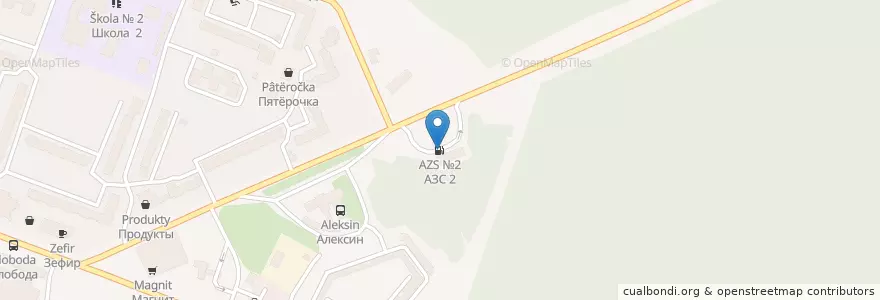 Mapa de ubicacion de АЗС №2 en Rússia, Distrito Federal Central, Тульская Область, Городской Округ Алексин.