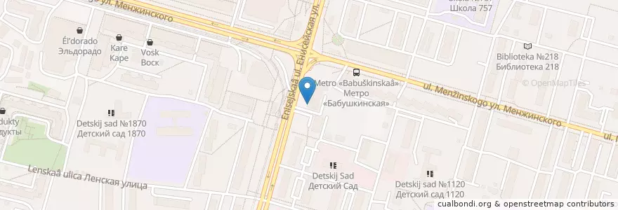 Mapa de ubicacion de Бинбанк en Russie, District Fédéral Central, Moscou, Северо-Восточный Административный Округ, Бабушкинский Район.