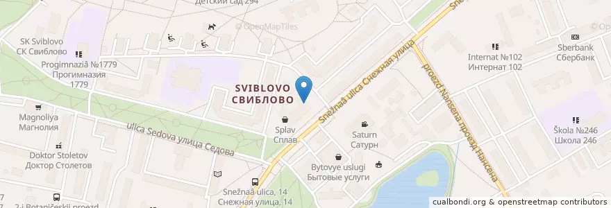 Mapa de ubicacion de Додо пицца en Rusland, Centraal Federaal District, Moskou, Северо-Восточный Административный Округ, Район Свиблово.