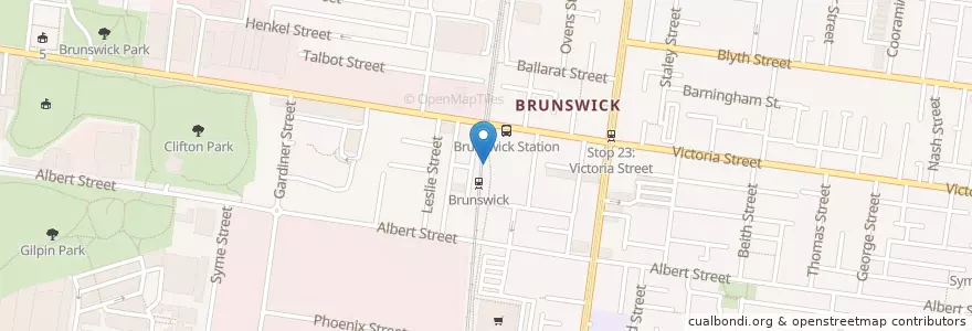 Mapa de ubicacion de Brunswick Yellow Book Fridge en 澳大利亚, 维多利亚州, City Of Moreland.
