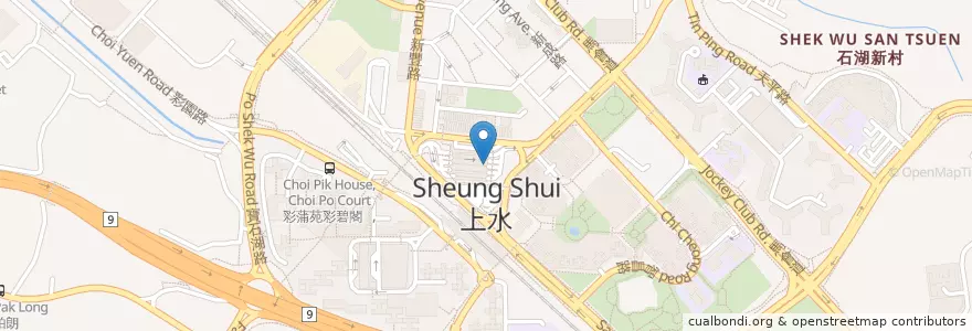 Mapa de ubicacion de 上水 Sheung Shui en الصين, هونغ كونغ, غوانغدونغ, الأقاليم الجديدة, 北區 North District.