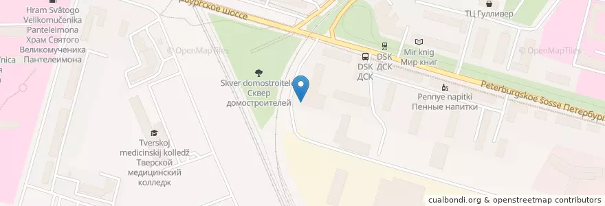 Mapa de ubicacion de Лотос en Rusia, Distrito Federal Central, Óblast De Tver, Городской Округ Тверь, Калининский Район.