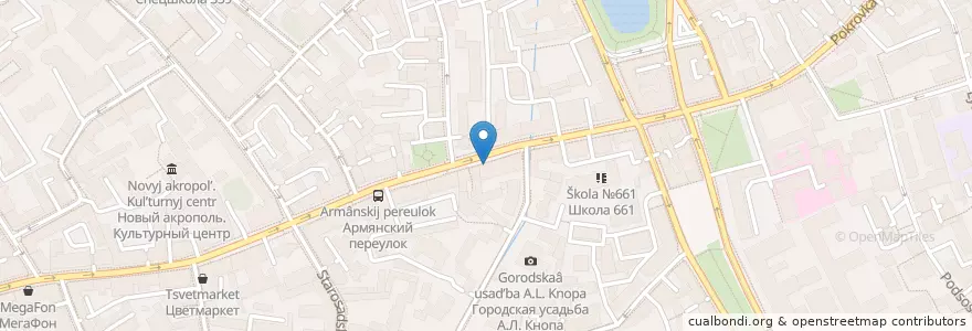 Mapa de ubicacion de Кофецвет en Russland, Föderationskreis Zentralrussland, Moskau, Zentraler Verwaltungsbezirk, Rajon Basmanny.