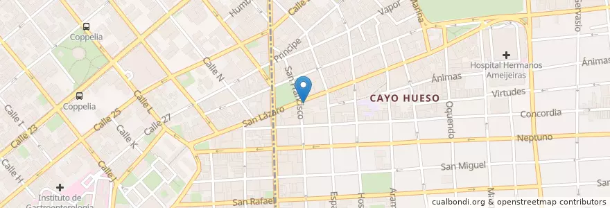 Mapa de ubicacion de San Francisco Paladar en Cuba, Havana.