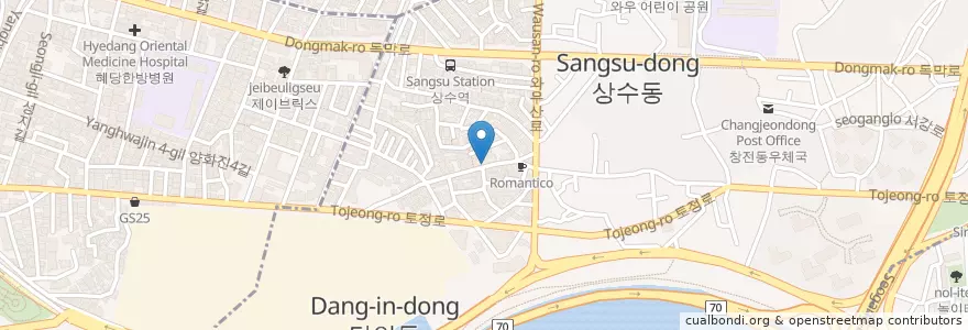 Mapa de ubicacion de Izakaya Ryusei en Südkorea, Seoul, 마포구, 서강동.